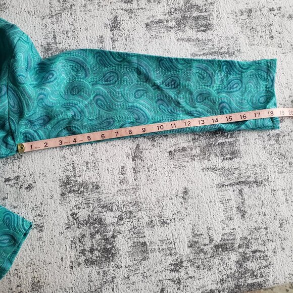 Hand made Vintage Bright Blue Paisley Blouse Top - Picture 12 of 13